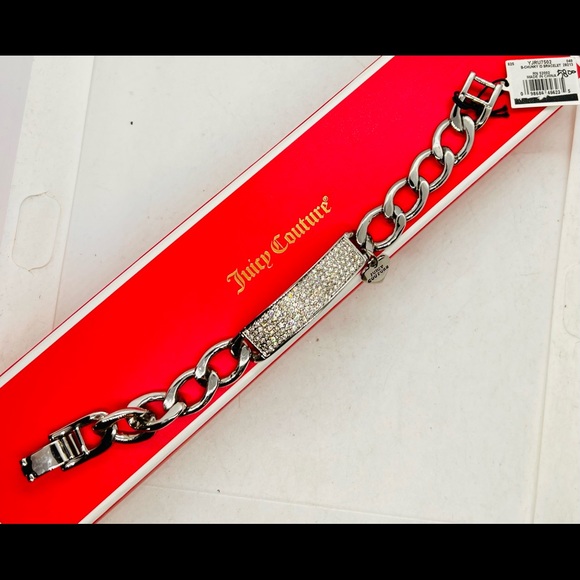 NWT Juicy Couture Silver Tone Chunky ID Bracelet - Picture 4 of 6